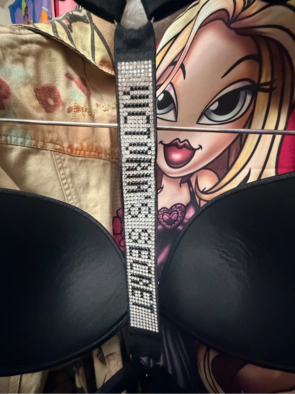 Victoria's Secret Black Shimmery Halter Swim Top - Picture 1 of 4